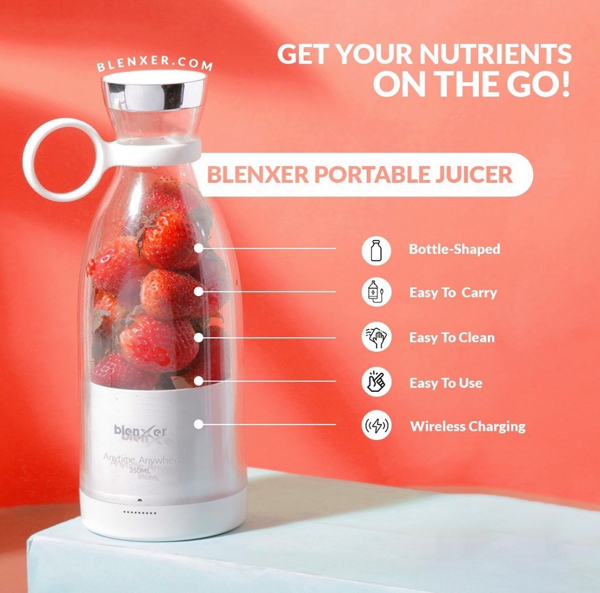 Wireless Charging Portable Electric Juicer Portable Electric Juicer Smile Mart 