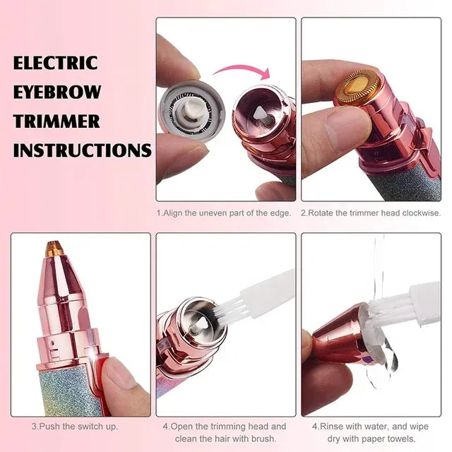 Facial Beauty - 2 In 1 Rechargeable Electric Eyebrow Trimmer + Body Facial Hair Removal